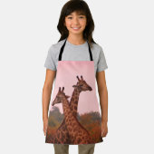 Giraffes met een roze lucht schort (Insitu)