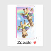 Giraffes met een zonnebril sticker (Vel)