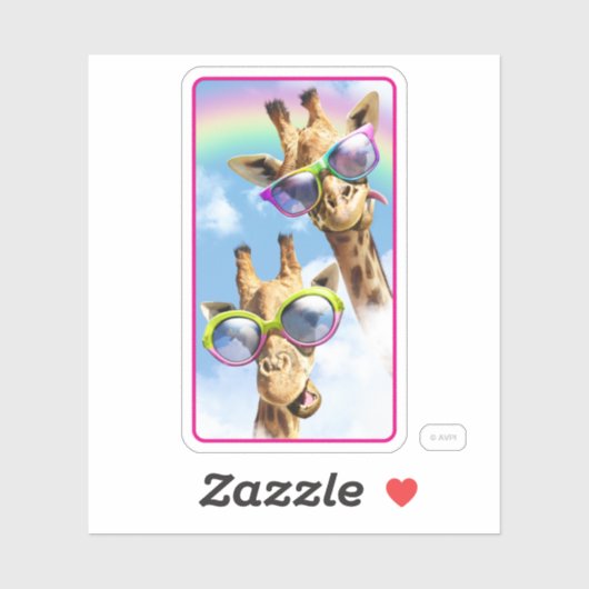Giraffes met een zonnebril sticker (Vel)