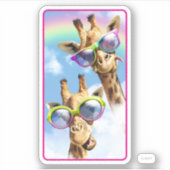 Giraffes met een zonnebril sticker (Voorkant)