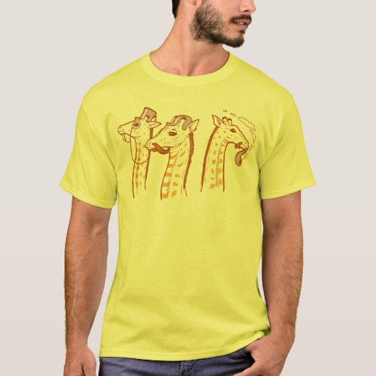 Giraffes met Shirt van Mustaches v2-Mannen (Voorkant)