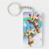 Giraffes met zonnebril sleutelhanger (Voorkant)