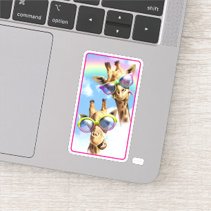 Giraffes met zonnebril sticker