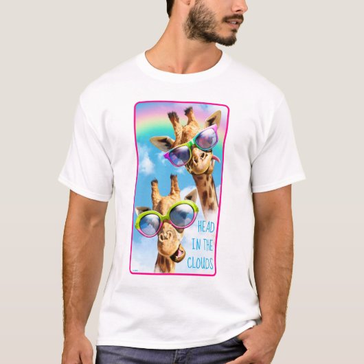 Giraffes met zonnebril t-shirt (Voorkant)