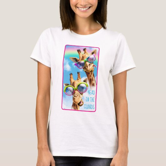 Giraffes met zonnebril t-shirt (Voorkant)