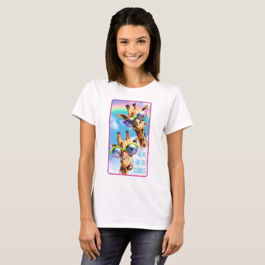 Giraffes met zonnebril t-shirt (Voorkant volledig)