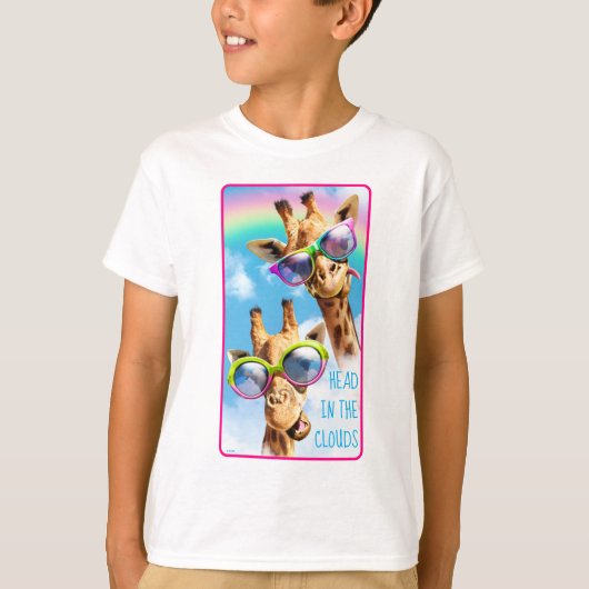 Giraffes met zonnebril t-shirt (Voorkant)