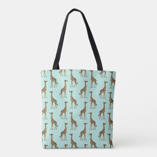 Giraffes Monogram Initiaal Tote Bag (Achterkant)