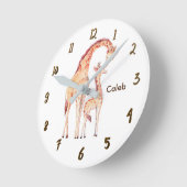 Giraffes Oerwoud Verpleegkamer Aangepaste Aangepas Ronde Klok (Hoek)