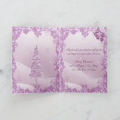 Giraffes onder de Mistletoe Paarse Kerst Kaart (Binnen)