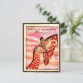 Giraffes: "Onthoud altijd dat ik van je hou!" Briefkaart (Staand voorkant)