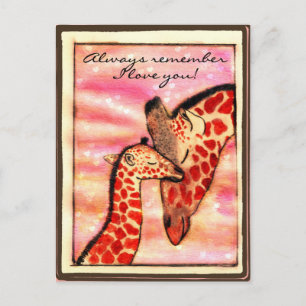Giraffes: "Onthoud altijd dat ik van je hou!" Briefkaart