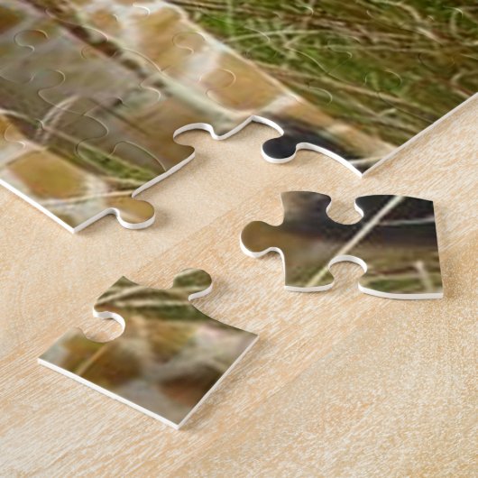 Giraffes op afrikaans veld door bomen legpuzzel (Zijkant)