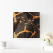 Giraffes op de achtergrond van het patroon van de  vierkante klok (Huis)