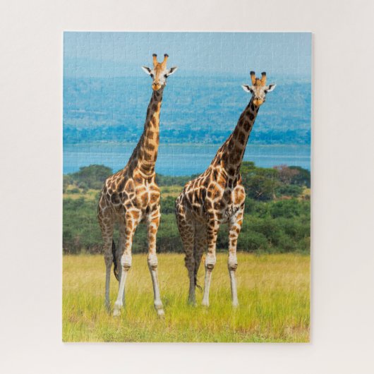 Giraffes op de Savanna in Oeganda Legpuzzel (Verticaal)