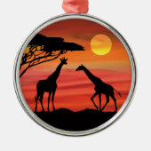 Giraffes op de Sondst van Serengeti Metalen Ornament (Voorkant)