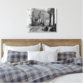 Giraffes op de trap in het Verenigd Koninkrijk Canvas Afdruk (Insitu (Slaapkamer))