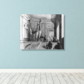 Giraffes op de trap in het Verenigd Koninkrijk Canvas Afdruk (Insitu (Houten vloer))