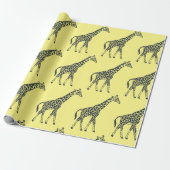 Giraffes op Geel Cadeaupapier (Uitgerold)