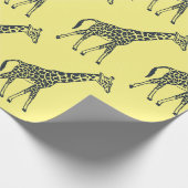 Giraffes op Geel Cadeaupapier (Hoek)