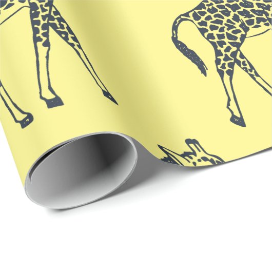 Giraffes op Geel Cadeaupapier (Rol Hoek)