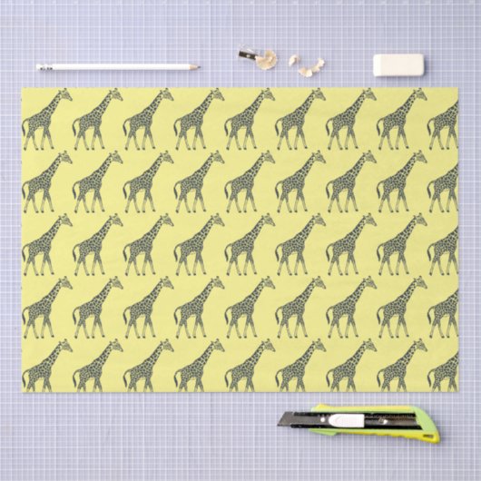 Giraffes op Geel Tissuepapier (Craft)