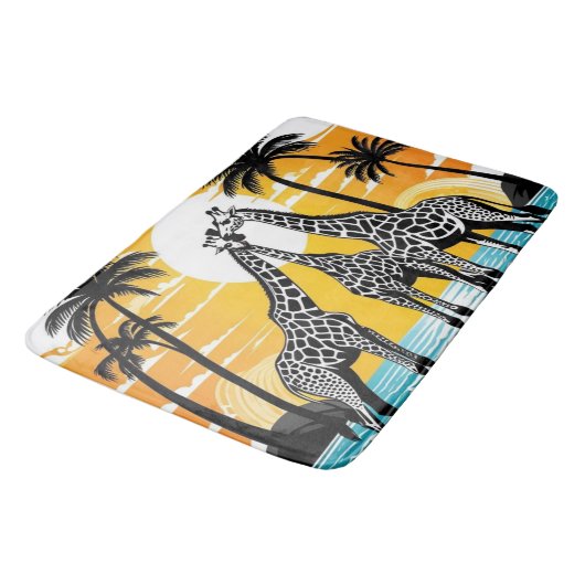 Giraffes op het strand badmat (Gekanteld)