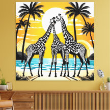 Giraffes op het strand