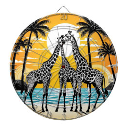 Giraffes op het strand dartbord