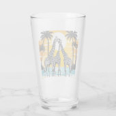 Giraffes op het strand glas (Achterkant)