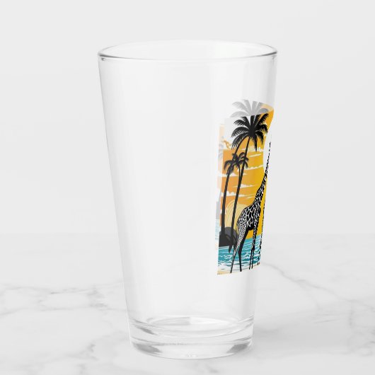 Giraffes op het strand glas (Rechts)