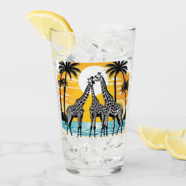 Giraffes op het strand glas