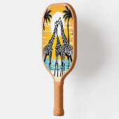 Giraffes op het strand pickleball paddle (Links)
