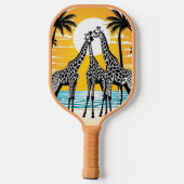 Giraffes op het strand pickleball paddle (Achterkant)