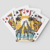 Giraffes op het strand pokerkaarten (Achterkant)