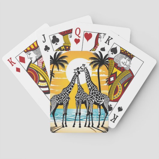 Giraffes op het strand pokerkaarten (Achterkant)