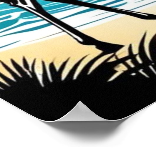 Giraffes op het strand poster (Hoek)