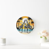 Giraffes op het strand ronde klok (Huis)