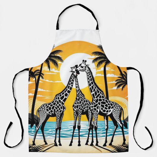 Giraffes op het strand schort (Voorkant)