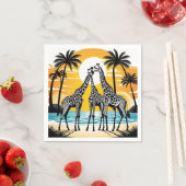 Giraffes op het strand servet (Insitu)