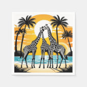 Giraffes op het strand servet (Voorkant)