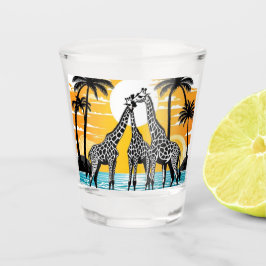 Giraffes op het strand shot glas