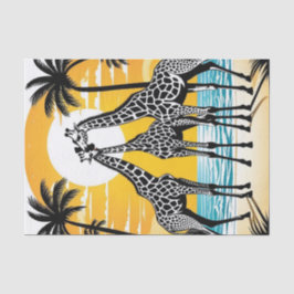 Giraffes op het strand tissuepapier