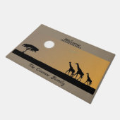 Giraffes op Sunset Serengeti Deurmat (Schuin)