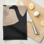Giraffes op volle maan theedoek (Quarter Fold)