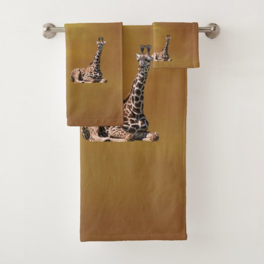 Giraffes op zonsbruin bad handdoek (Insitu)