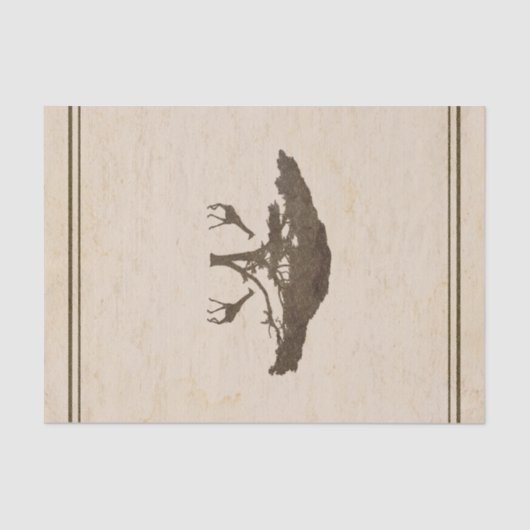 Giraffes  Oude Wereld Safari Custom Gift Wrap Tissuepapier (Voorkant)