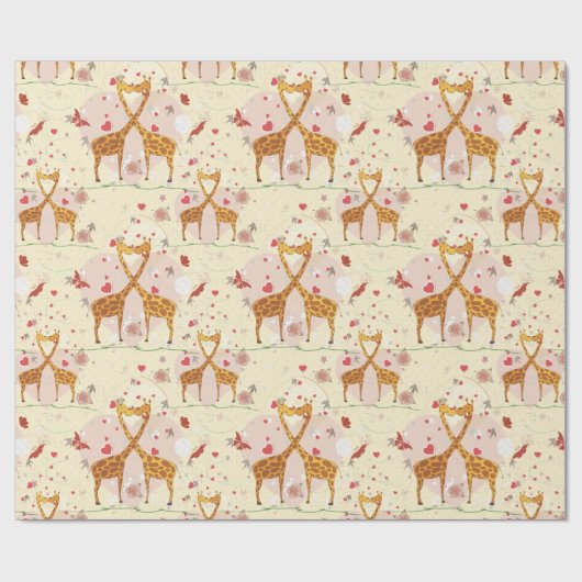 Giraffes paren cadeaupapier (Vlak)
