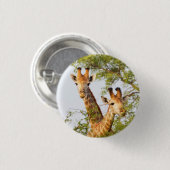 Giraffes Peeking Above Vegetation Ronde Button 3,2 Cm (Voorkant /achterkant)