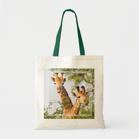 Giraffes Peeking Above Vegetation Tote Bag (Voorkant)